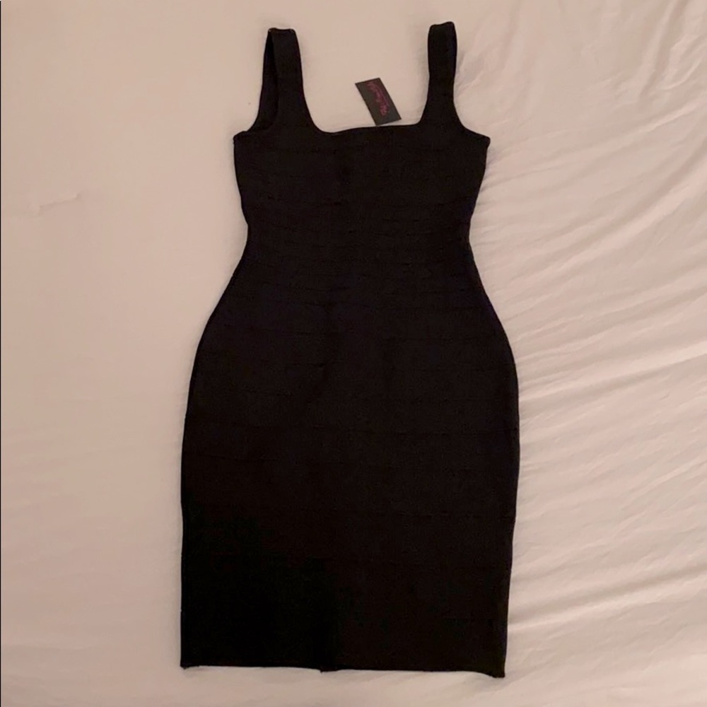 Hot Miami Styles Black Bodycon Bandage Dress